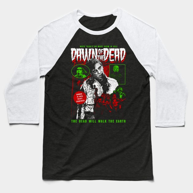 Dawn of the Dead Baseball T-Shirt by nickbaileydesigns